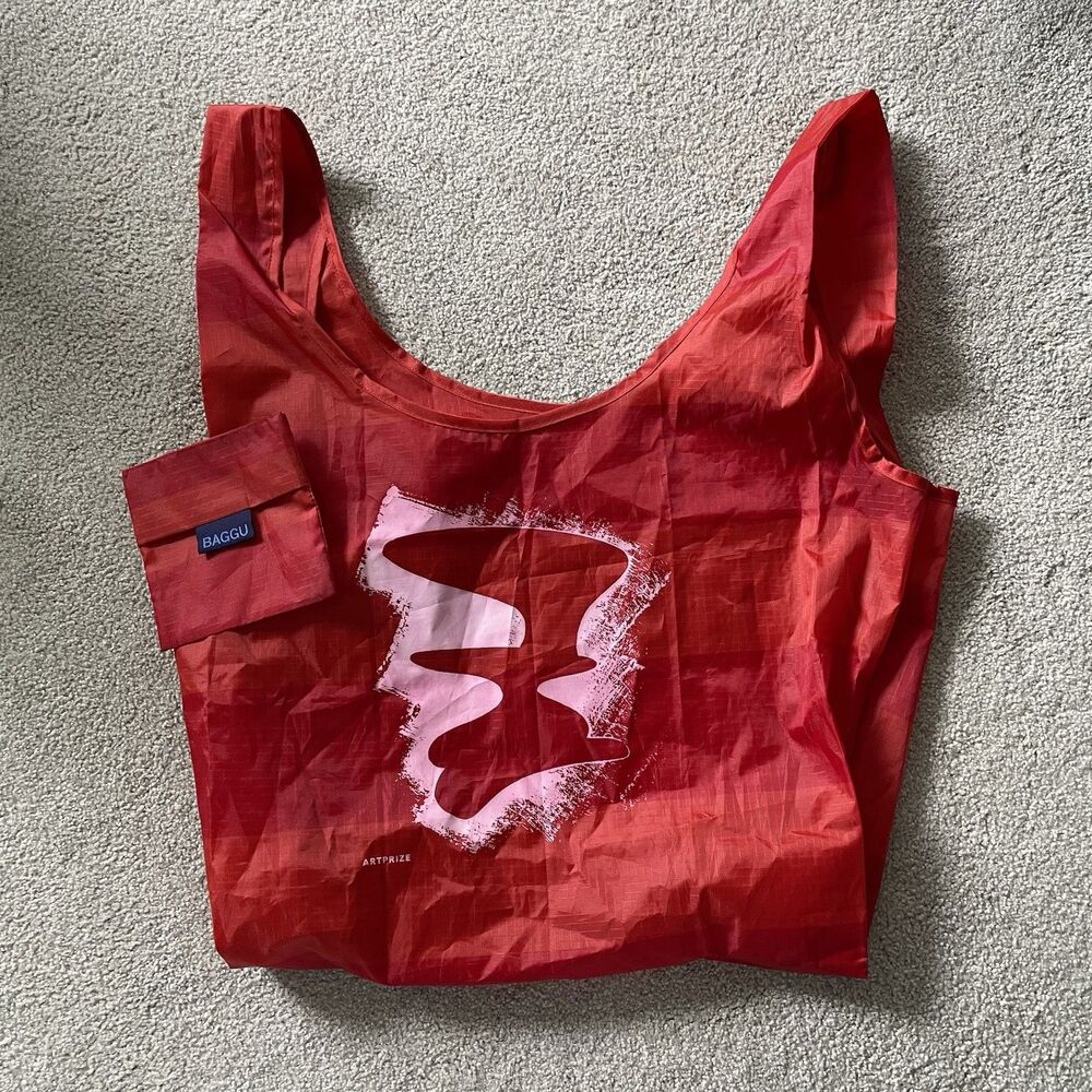 Baggu 'Art Prize Grand Rapids, MI' Reusable Tote Bag 100% Nylon Packable Red